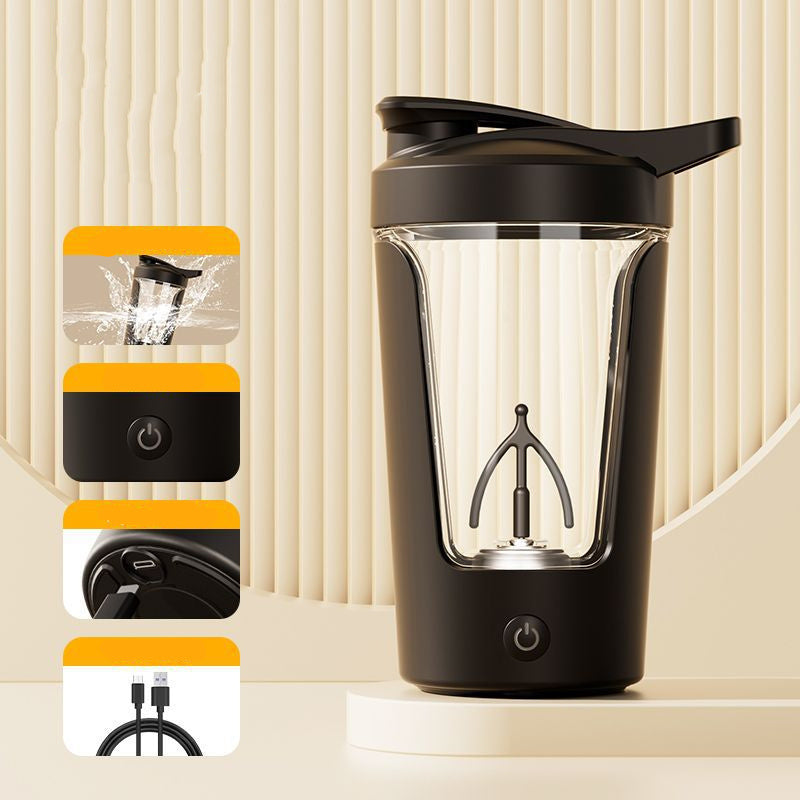 Automatic Electric Protein Shaker Bottle – Milk, Coffee, and Powder Mixer, Rechargeable Blender Cup for Smooth Blends